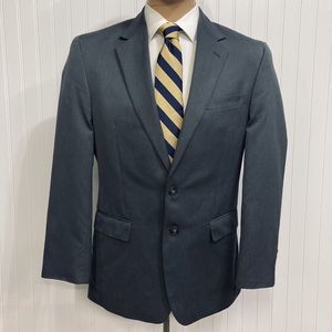 CROFT & BARROW Blazer Mens 38 Sport Coat Silver Travel Suit Jacket 38R